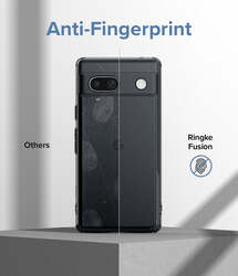 Ringke Fusion Compatible with Google Pixel 7a Case, Translucent Anti Scratch Hard PC Back Shockproof TPU Bumper Protective Phone Cover for Pixel 7a (2023)   Matte Smoke Black